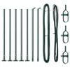 vidaXL Fence Post with Concrete Base 7 pcs Green Powder-Coated Steel
