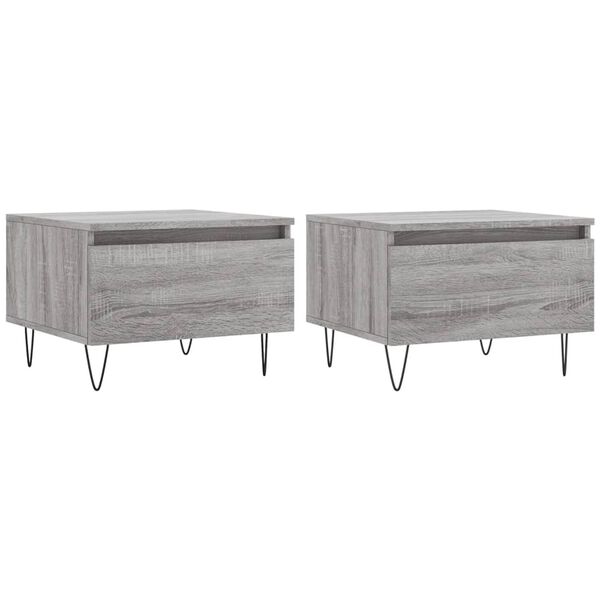 vidaXL Coffee Tables 2 pcs Grey Sonoma 50x46x35 cm Engineered Wood