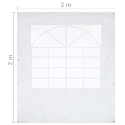 vidaXL Party Tent PVC Side Panel with Window 2x2 m White 550 g/m²