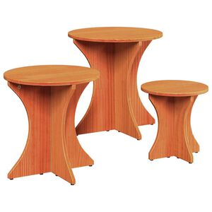 vidaXL Coffee Table 3 pcs Wax Brown