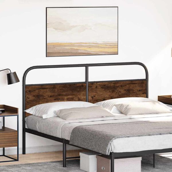 vidaXL Replace Headboard Smoked Oak 150 cm Steel and Engineered Wood