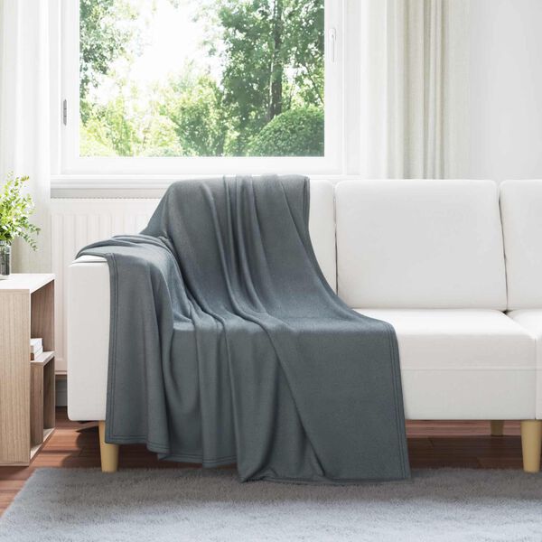 vidaXL Throw Blanket Dark Grey 170 x 130 cm Fleece