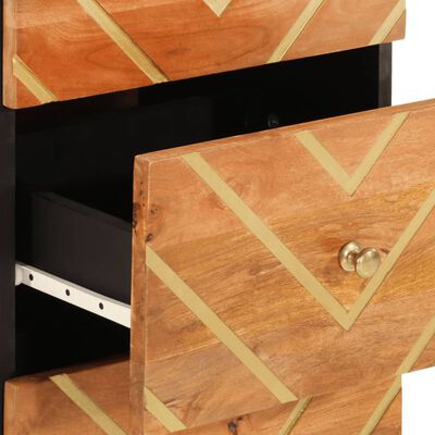 vidaXL Side Cabinet Brown and Black 40x33.5x75 cm Solid Wood Mango