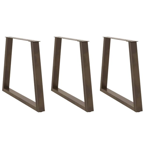 vidaXL Dining Table Legs V-Shape 3 pcs Natural Steel 70x(72-73.3) cm Steel