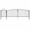 vidaXL Garden Fence Gate Woerden with Spear Top 5x1.5 m Black