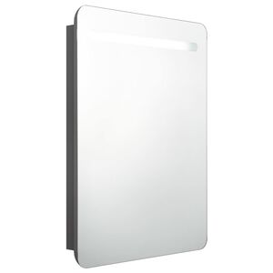 vidaXL Bathroom Cabinet | Grey | MDF in melamine finish, glass | 60 x 11 x 80 cm
