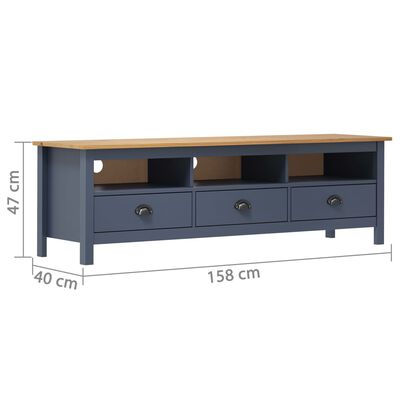 vidaXL TV Cabinet Hill Grey 158x40x47 cm Solid Pine Wood