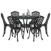vidaXL Garden Dining Set 7 pcs Black Aluminium