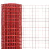 vidaXL Chicken Wire Fence Steel with PVC Coating 25x1.5 m Red