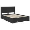 vidaXL Bed Frame with Headboard Black 135 x 190 cm Engineered Wood
