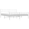 vidaXL Metal Bed Frame without Mattress with Footboard White 193x203cm