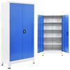 vidaXL Office Cabinet Metal 90x40x180 cm Grey and Blue