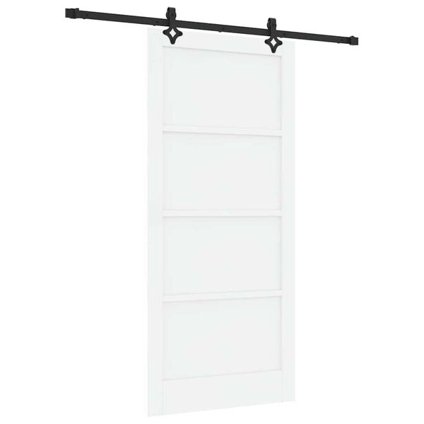 vidaXL Sliding Door White and Black 93 x 202 cm Solid Pine Wood