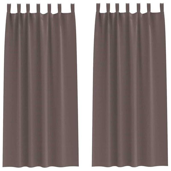 vidaXL Blackout Curtains with Rings 2 pcs Dark Brown 260 x 140 cm