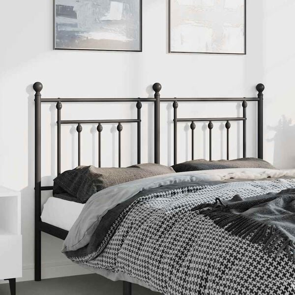 vidaXL Metal Headboard Black 135 cm