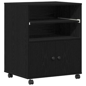vidaXL Printer Stand Black Oak 60 x 48 x 74 cm Engineered Wood