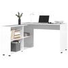 vidaXL Corner Desk High Gloss White Engineered Wood