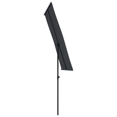 vidaXL Outdoor Parasol with Aluminium Pole 180x110 cm Black