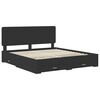 vidaXL Bed Frame with Headboard Black 200 x 200 cm Engineered Wood