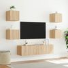 vidaXL 6 Piece TV Wall Units with LED Sonoma Oak Engineered Wood