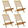 vidaXL Folding Garden Chairs 4 pcs Beige Solid Wood Acacia