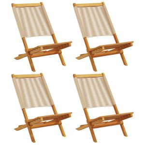 vidaXL Folding Garden Chairs 4 pcs Beige Solid Wood Acacia