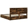 vidaXL Storage Bed with Drawer Smoked Oak 180 x 200 cm Engineered Wood