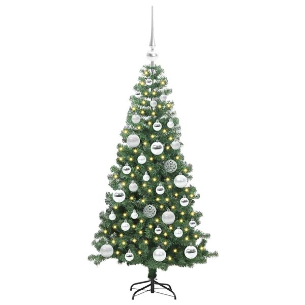 vidaXL Christmas Tree with 150 LEDs with Stand Green 120 cm PVC