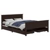 vidaXL Bed Frame without Mattress Dark Brown 140x200 cm Solid Wood
