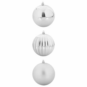 vidaXL Christmas Bauble Set 3 pcs Silver Plastic