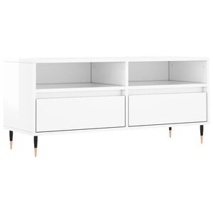 vidaXL TV Cabinet High Gloss White 100x34.5x44.5 cm Engineered Wood