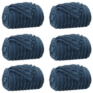 vidaXL Throw Blankets 6 pcs Navy Blue 200 x 150 cm 4.75 kg Fleece