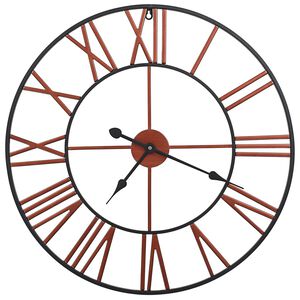 vidaXL Wall Clock Metal 58 cm Red