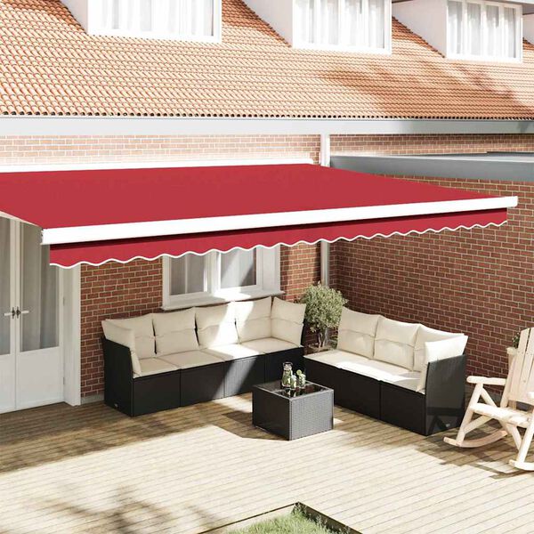 vidaXL Awning Valance Red 480 x 20 cm Canvas