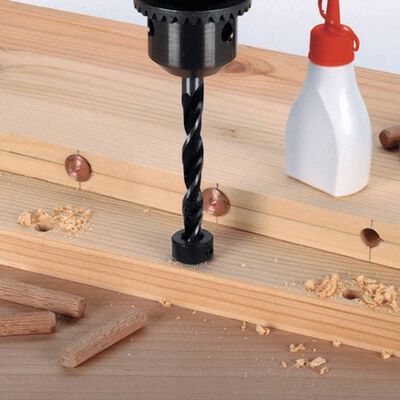 wolfcraft 3 Dowel Drills with Depth Stops 6, 8, 10 mm 2730000