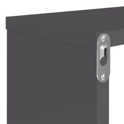 vidaXL Wall Cube Shelf 6 pcs Grey 80x15x26.5 cm Engineered Wood