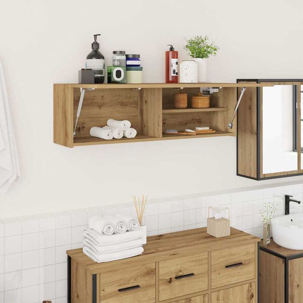 vidaXL Bathroom Wall Cabinet Artisan Oak 100x25x30 cm Engineered Wood