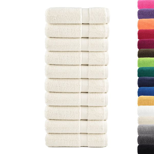 vidaXL Premium Hand Towels SOLUND 10 pcs Cream 50x100 cm 600 gsm