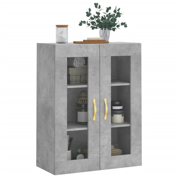 vidaXL Wall Mounted Cabinet Concrete Grey 69.5x34x90 cm