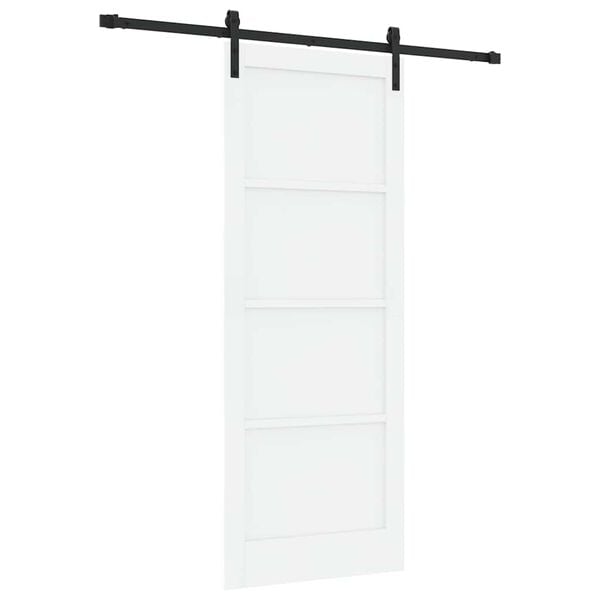 vidaXL Sliding Door White and Black 83 x 211 cm Solid Pine Wood