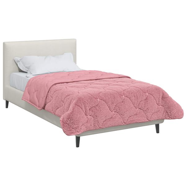vidaXL Full Year Duvet Pink 140 x 220 cm Microfiber and Teddy fleece