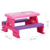 vidaXL Kids Picnic Table with Benches 79x69x42 cm Pink