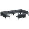 vidaXL Garden Sofa Set 12 pcs Black Steel