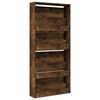 vidaXL Shoe Cabinet with Mirror 4-Layer Smoked Oak 63x17x134 cm