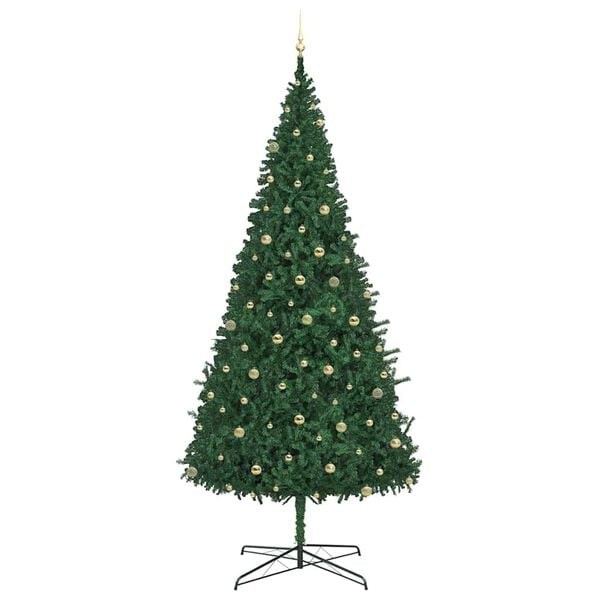 vidaXL Christmas Tree with Decorative String Lights Green 400 cm PVC