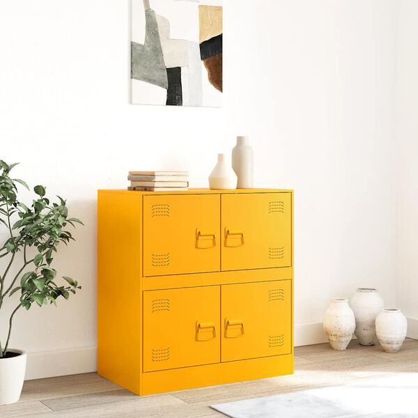 vidaXL Sideboard Mustard Yellow 67x39x73 cm Steel