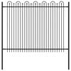 vidaXL Spike Arch Fence DRONTEN 200 x 200 cm Powder-Coated Steel Black