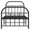 vidaXL Metal Bed Frame without Mattress with Footboard Black 80x200cm