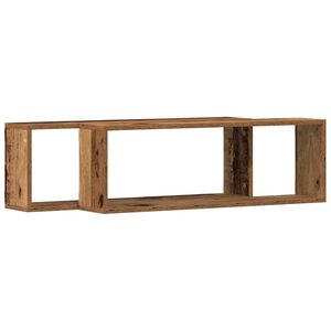 vidaXL Wall Shelves 2 pcs Old Wood 80 x 15 x 26 cm Engineered Wood