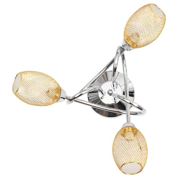 vidaXL Ceiling Lamp with Gold Plated Lamp Shades for 3 G9 Bulbs